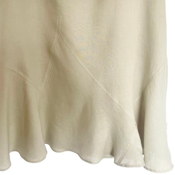 Marisa Christina Linen Blend A-Line Midi Skirt Size 10 Ruffle Swirls Lagenlook - Picture 3 of 8